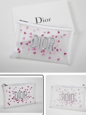Dior Beauty White Mesh Pouch